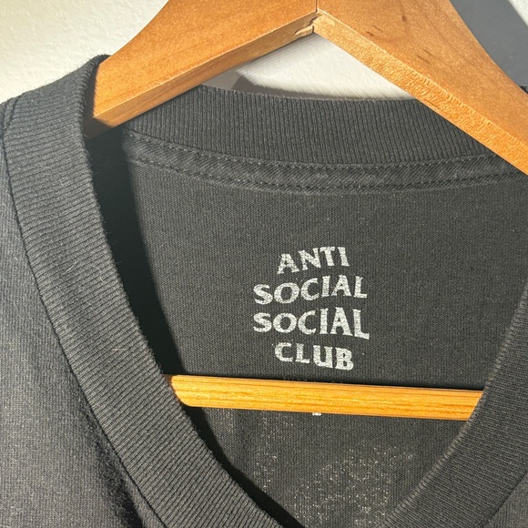 Anti Social Social Club Black Tee with Pink Playboy Design - Picture 2 of 3